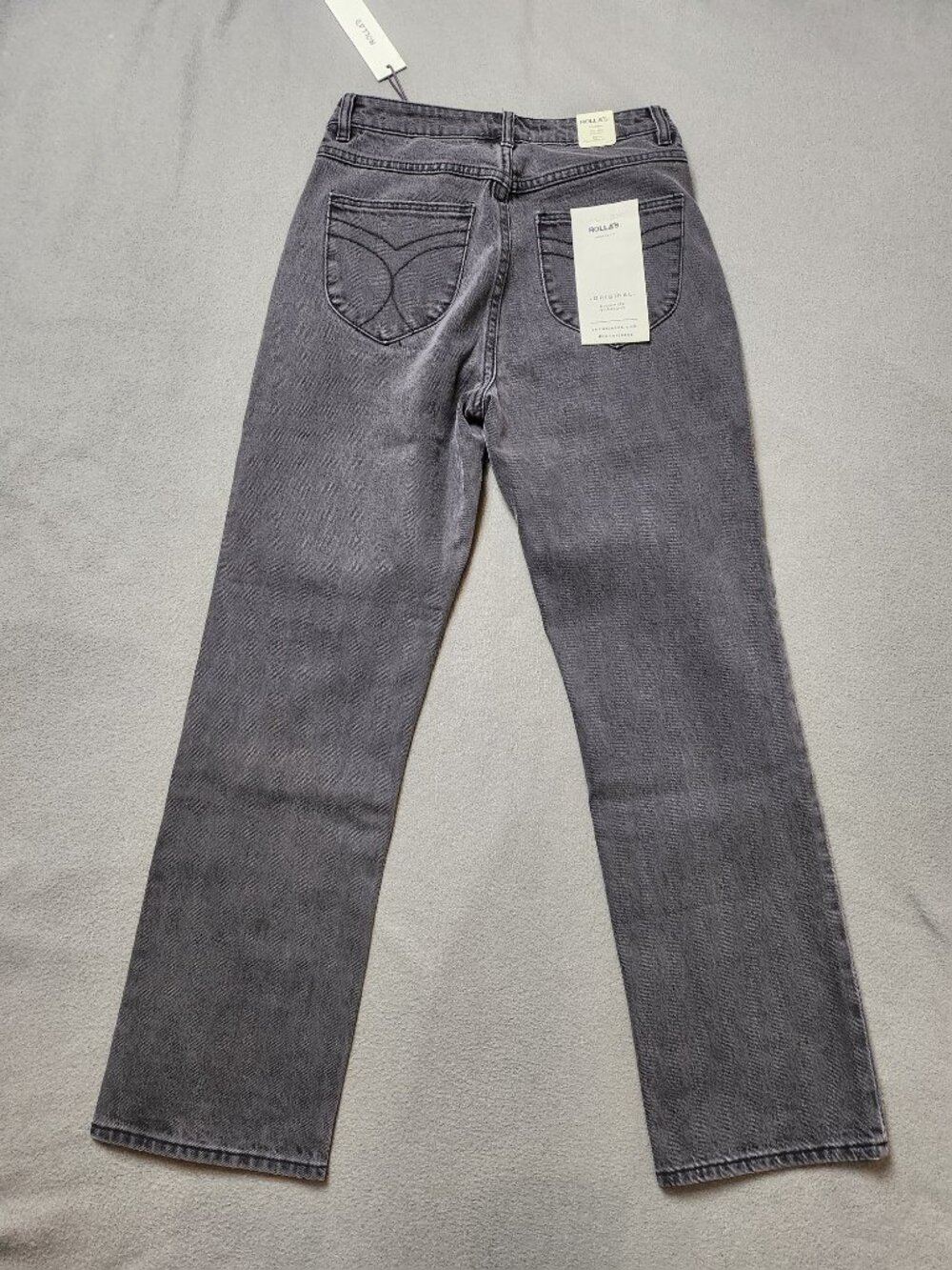 NWT Rolla's Original High Rise Straight Jeans Brad Black Washed Black Size 28